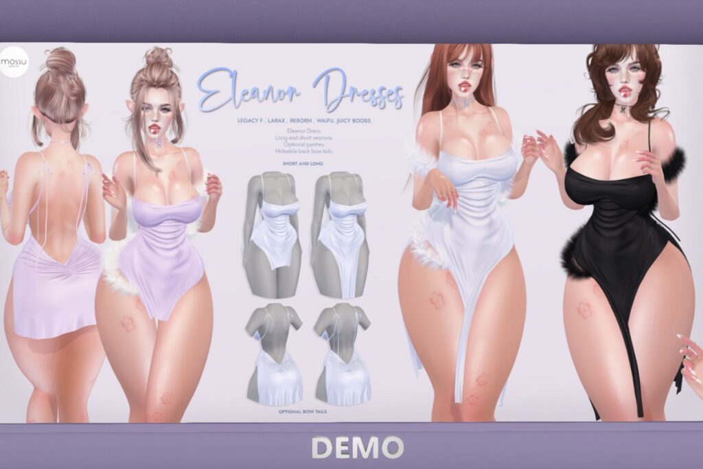 Eleanor Dresses - Legacy/Reborn/+mods, L$249 each/:$1399 FP