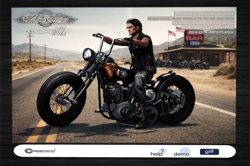 OldGlory Driveable Motorcycle, L$1500