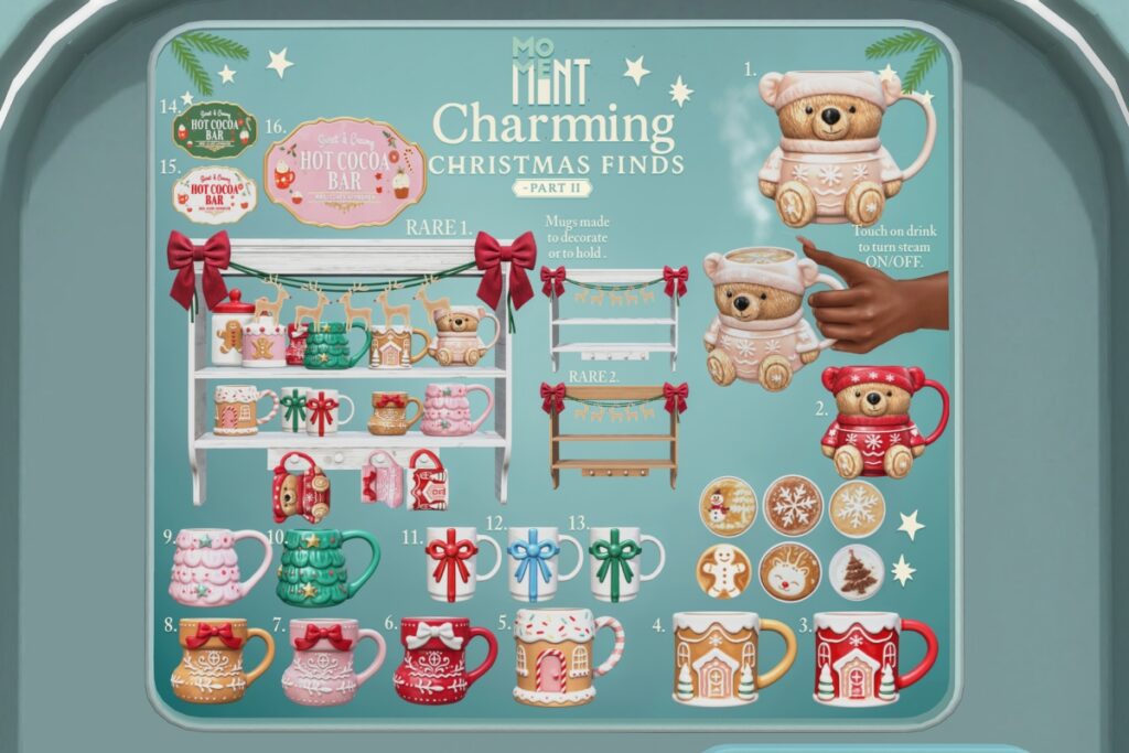 Charming Christmas Finds Decor Set, L$75 per play/L$3999 FP