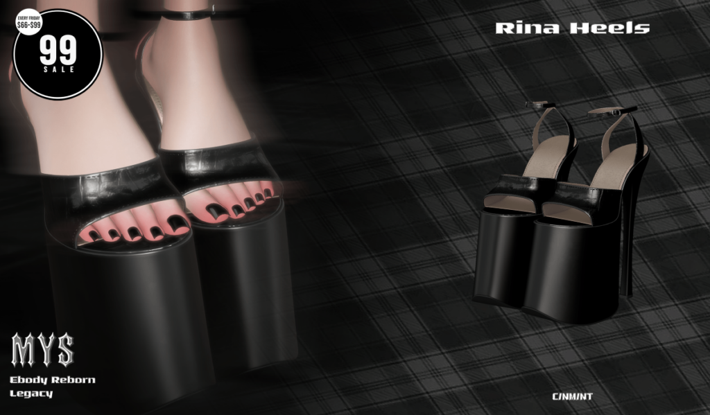 Rina Heels - Legacy/Reborn	<a href="http://maps.secondlife.com/secondlife/Phoenix%20Paradise/23/98/22" target="_blank">Teleport</a>