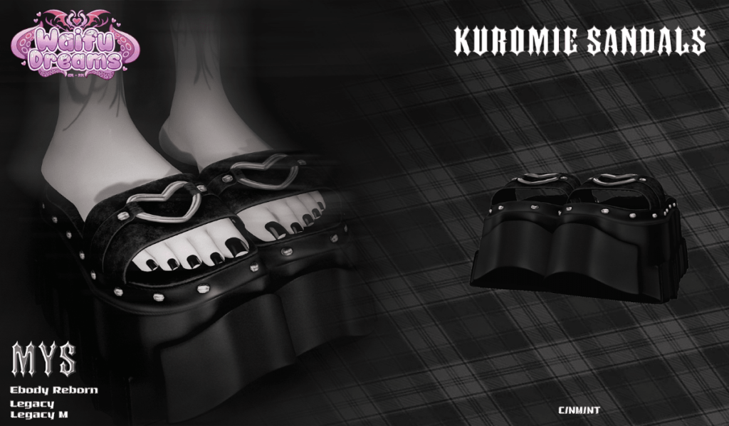 Kuromie Sandals - Legacy F+M/Reborn