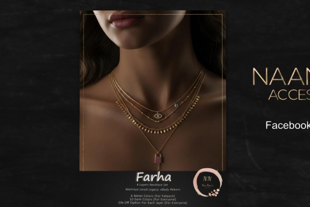 Farha Necklace - Legacy/Maitreya/Reborn/+mods, L$250 each/L$600 FP