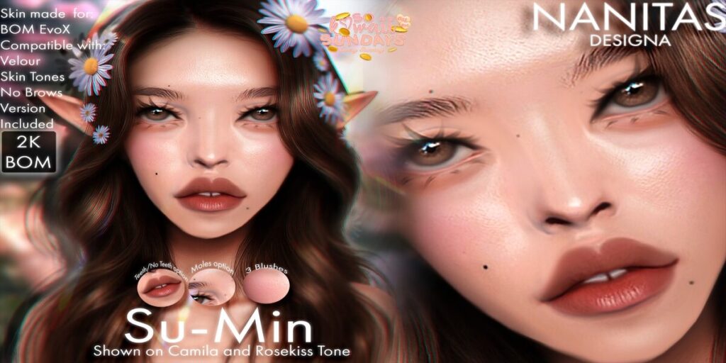 Su-Min SKin - EvoX	<a href="http://maps.secondlife.com/secondlife/xLUMINOUS%20HALLWAYx/210/85/21" target="_blank">Teleport</a>