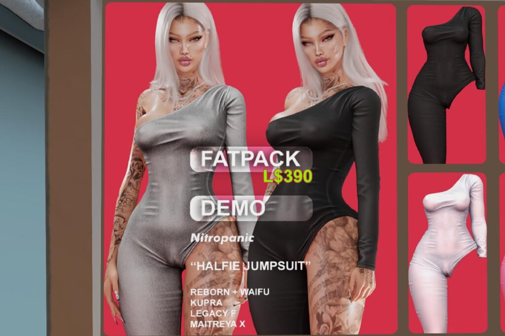 Halfie Jumpsuit - Inithium/Legacy/MaitreyaX/Reborn/+mods, L$90 each/L$390 FP