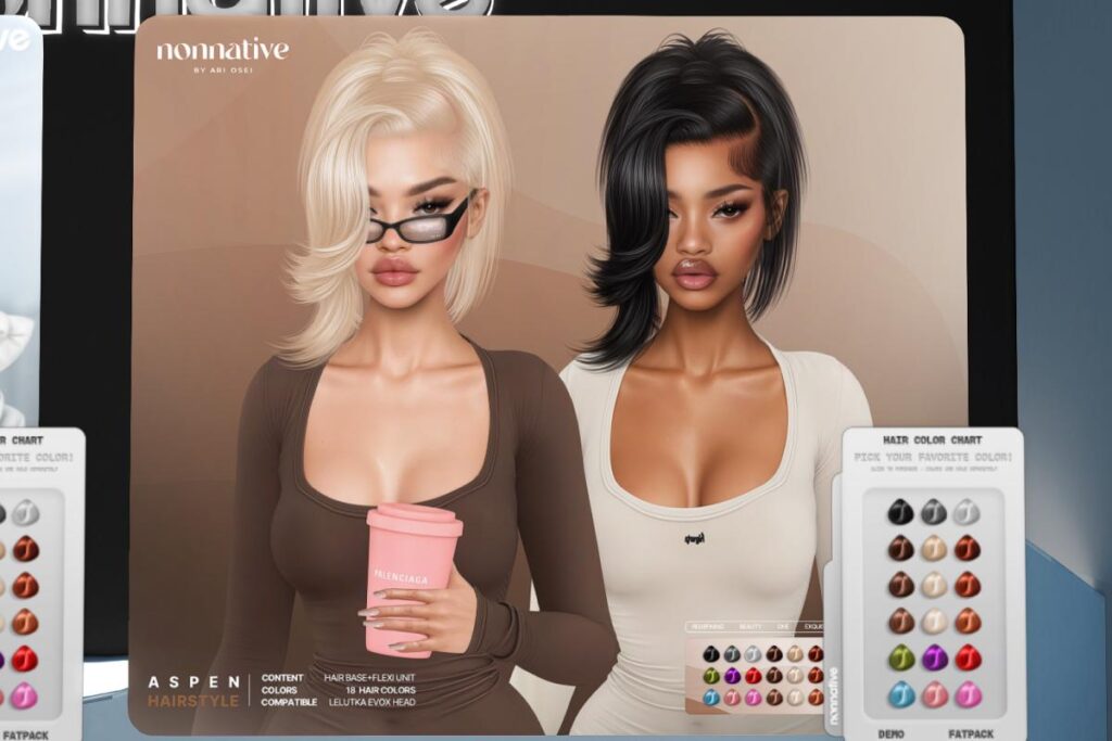 Aspen Hair - EvoX, L$80 each/L$550 FP