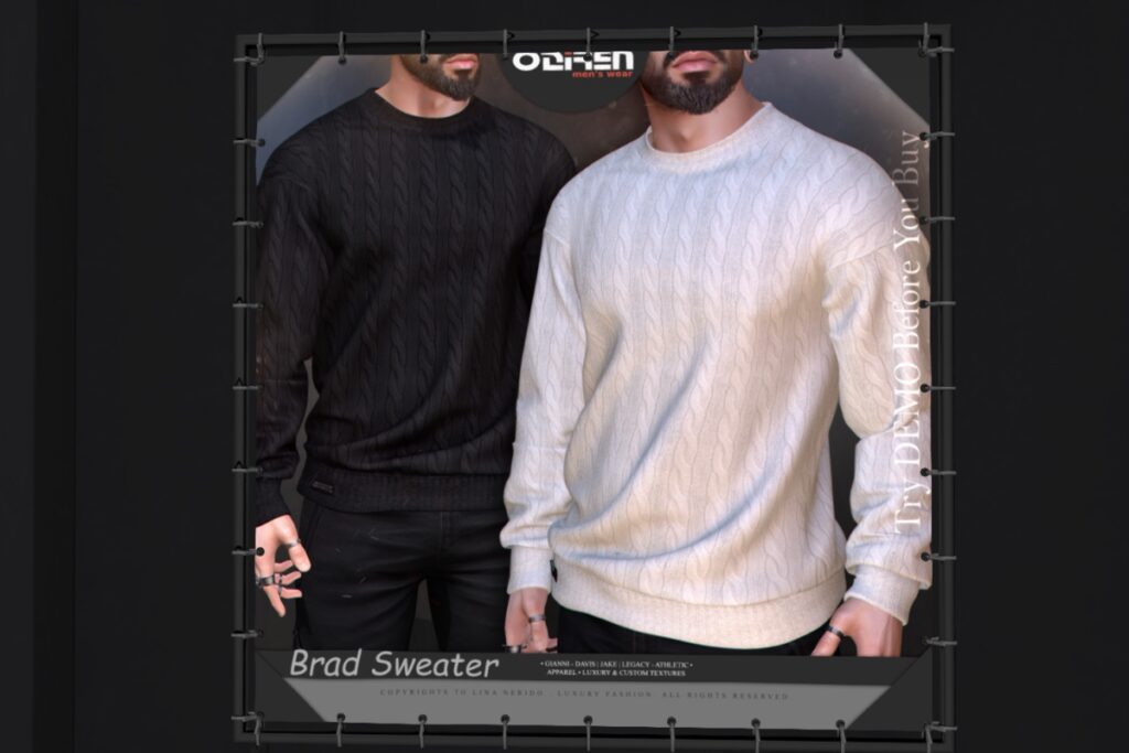 Brad Sweater - Davis/Gianni/Jake/Legacy/+mods, L$340 each/L$1700 FP