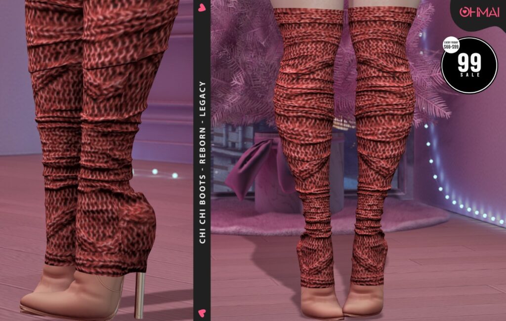 Chi Chi Boots - Legacy/Reborn	&lt;a href=&quot;https://maps.secondlife.com/secondlife/The%20Valley/226/158/1339&quot; target=&quot;_blank&quot;&gt;Teleport&lt;/a&gt;