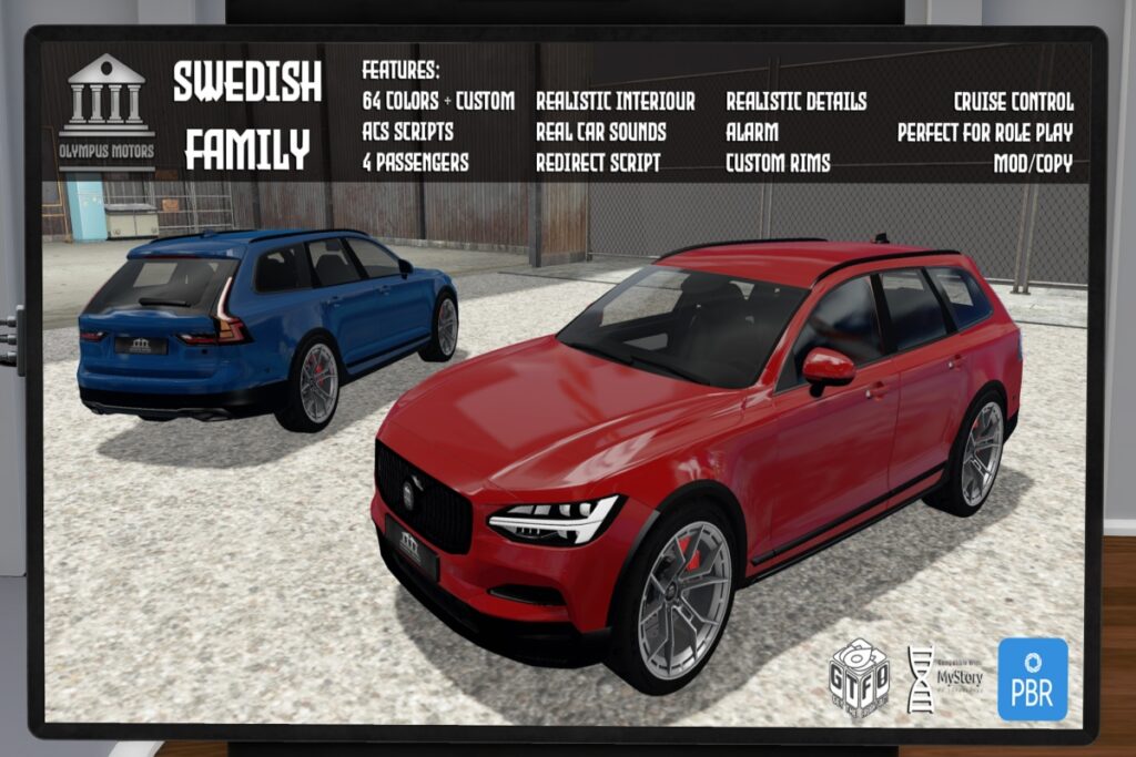 Swedish Family Driveable Car, L$799