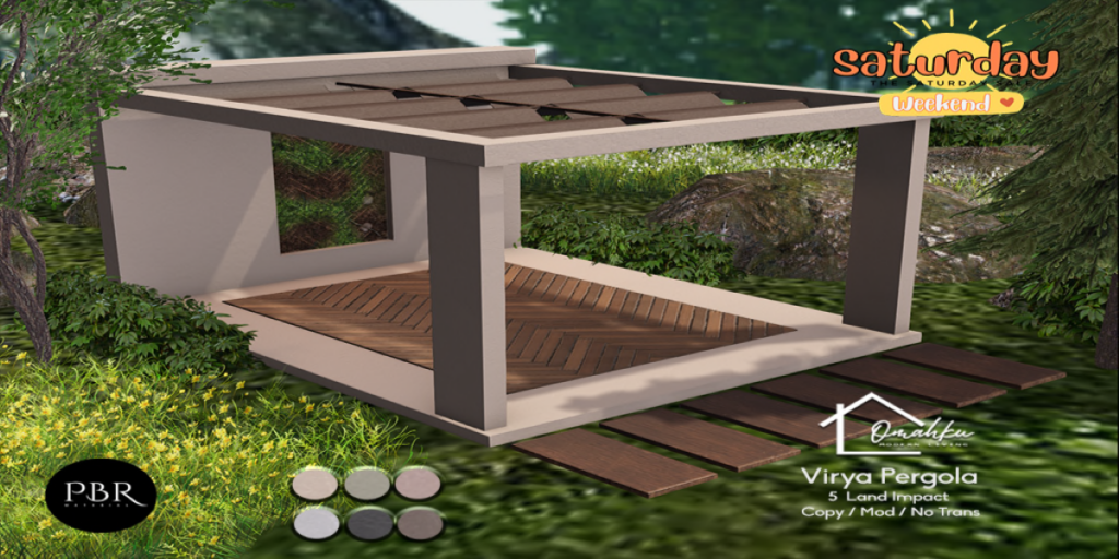 Virya Pergola	&lt;a href=&quot;http://maps.secondlife.com/secondlife/Keva/6/187/22&quot; target=&quot;_blank&quot;&gt;Teleport&lt;/a&gt;