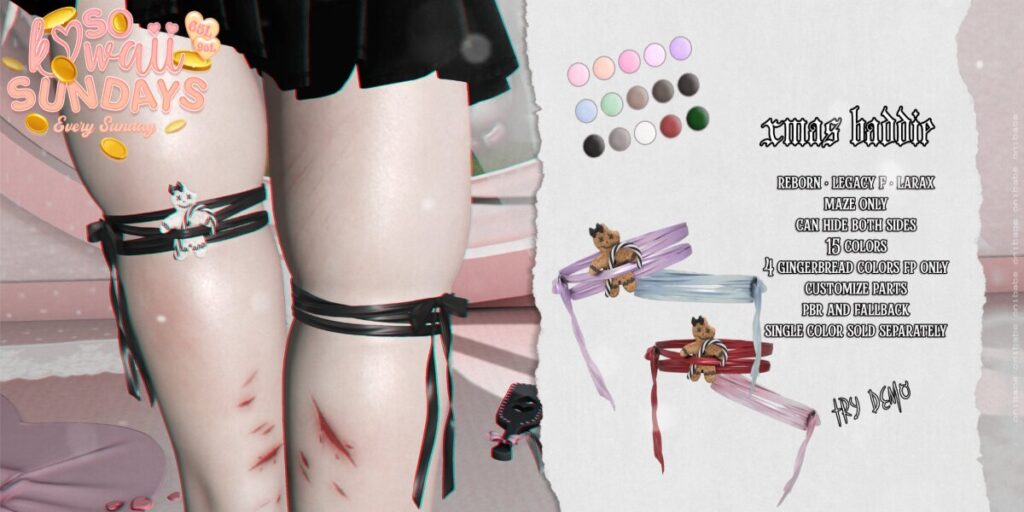 Xmas Baddie Garter for Maze Soft Thighs - Legacy/MaitreyaX/Reborn/+mods	&lt;a href=&quot;https://maps.secondlife.com/secondlife/Demon/239/92/25&quot; target=&quot;_blank&quot;&gt;Teleport&lt;/a&gt;