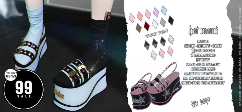 Hot Mami Sandals - Legacy/MaitreyaX/Reborn	&lt;a href=&quot;https://maps.secondlife.com/secondlife/Demon/239/92/25&quot; target=&quot;_blank&quot;&gt;Teleport&lt;/a&gt;