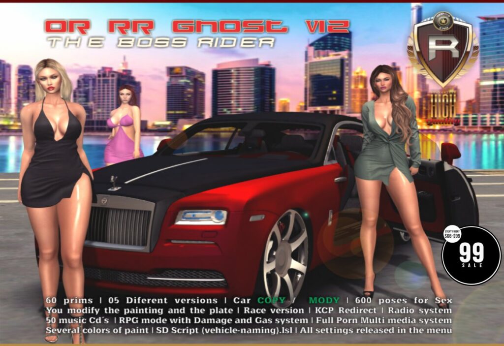 RR Ghost V12 The Boss Rider Vehicle	<a href="http://maps.secondlife.com/secondlife/Rox%20Anar/108/109/4024" target="_blank">Teleport</a>