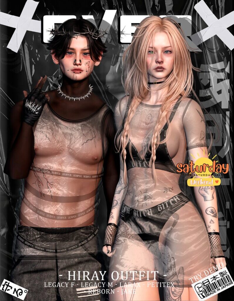 Hiray Outfit - Jake/Legacy F+M/MaitreyaX/Reborn/+mods	<a href="http://maps.secondlife.com/secondlife/Silver%20City/194/193/1802" target="_blank">Teleport</a>