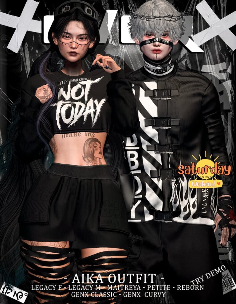 Aika Outfit - GenX/Legacy/Maitreya/Reborn/+mods	<a href="http://maps.secondlife.com/secondlife/Silver%20City/194/193/1802" target="_blank">Teleport</a>