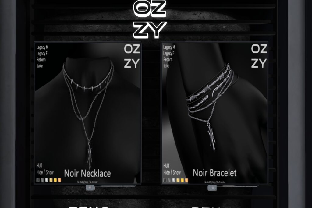 Noir Bracelet - Jake/Legacy F+M/Reborn, L$349 | Noir Necklace - Jake/Legacy F+M/Reborn, L$349