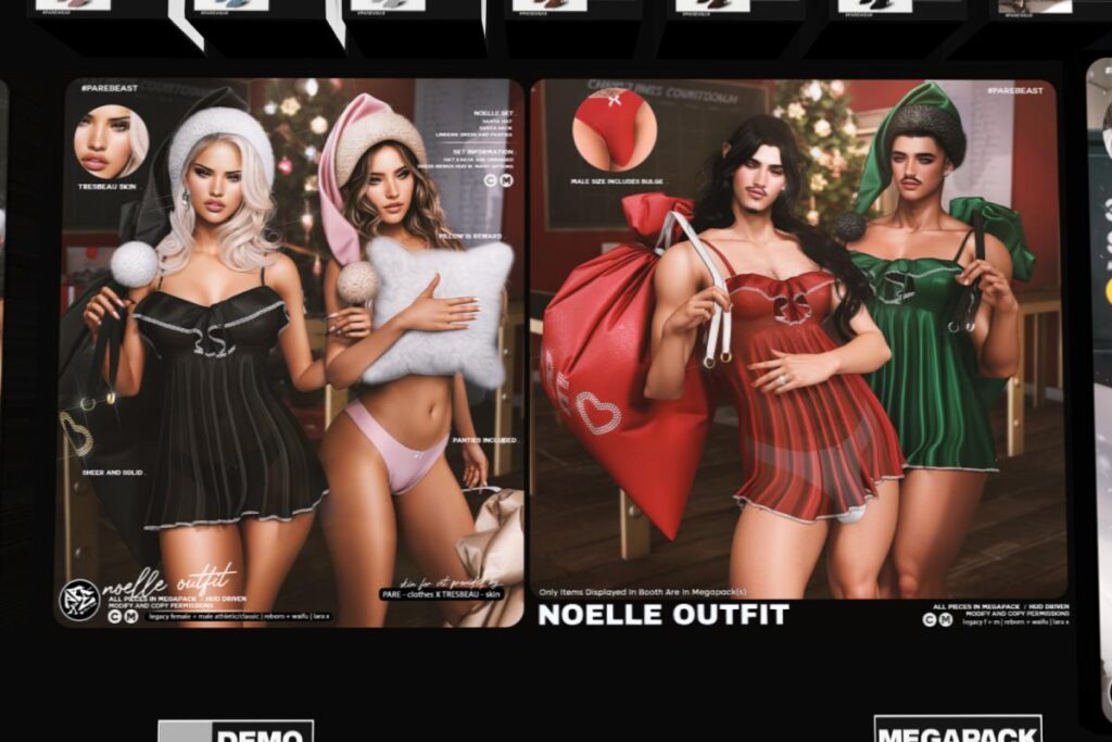 Noelle Outfit - Legacy F+M/MaitreyaX/Reborn/+mods, L$90 each/L$1999 FP