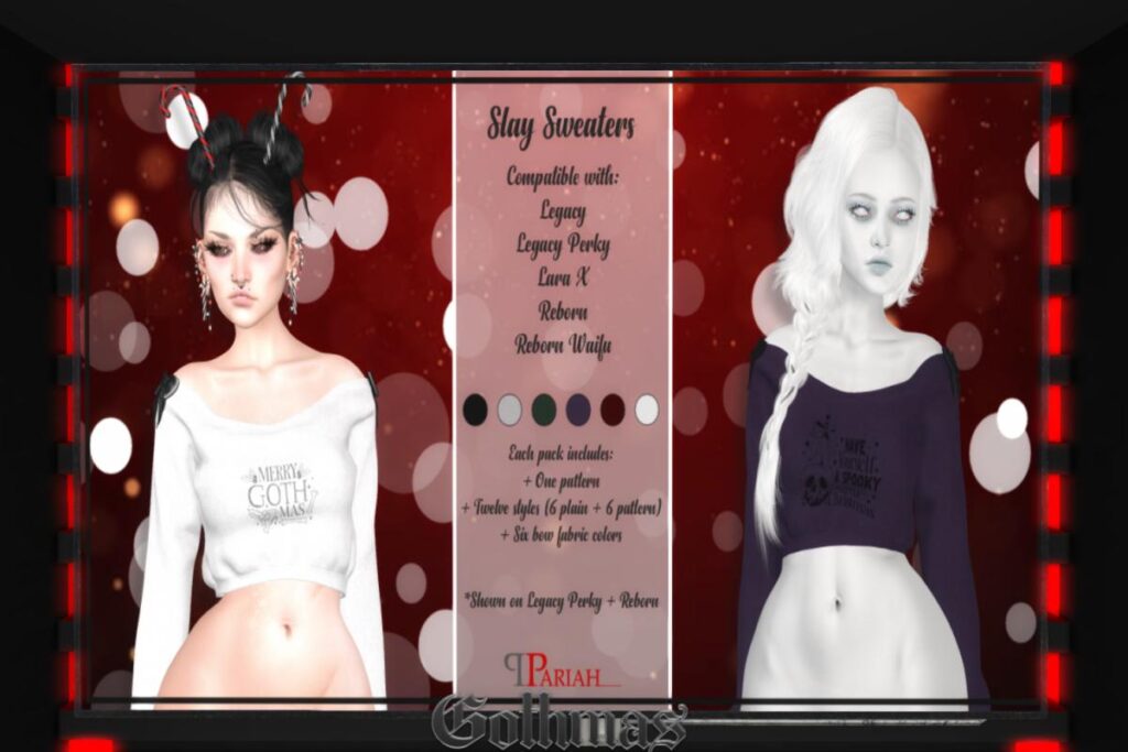 Slay Sweaters - Legacy/MaitreyaX/Reborn/+mods, L$159 each/L$695 FP