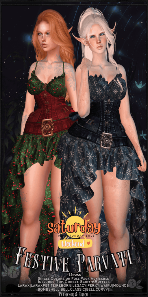 Festive Parvati Dress - GenX/Legacy/MaitreyaX/Reborn/+mods	&lt;a href=&quot;http://maps.secondlife.com/secondlife/Lune/131/127/1515&quot; target=&quot;_blank&quot;&gt;Teleport&lt;/a&gt;