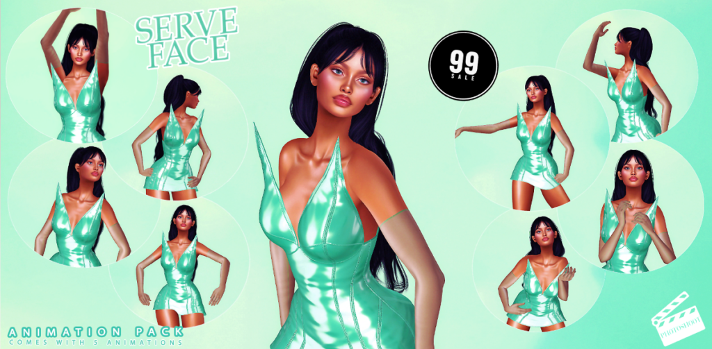 Serve Face Poses	<a href="http://maps.secondlife.com/secondlife/VELOUR/206/208/1966" target="_blank">Teleport</a>