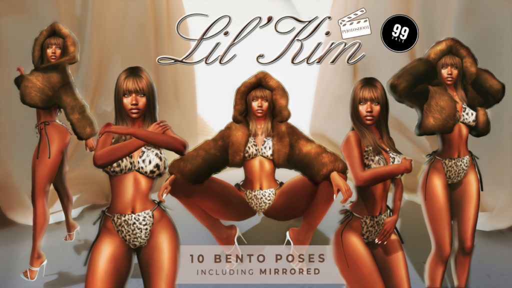 Lil Kim Poses	&lt;a href=&quot;http://maps.secondlife.com/secondlife/VELOUR/200/203/1965&quot; target=&quot;_blank&quot;&gt;Teleport&lt;/a&gt;