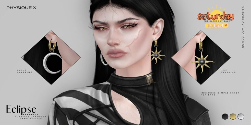 Eclipse Earrings	<a href="http://maps.secondlife.com/secondlife/Amazing%20Dreams/183/237/22" target="_blank">Teleport</a>
