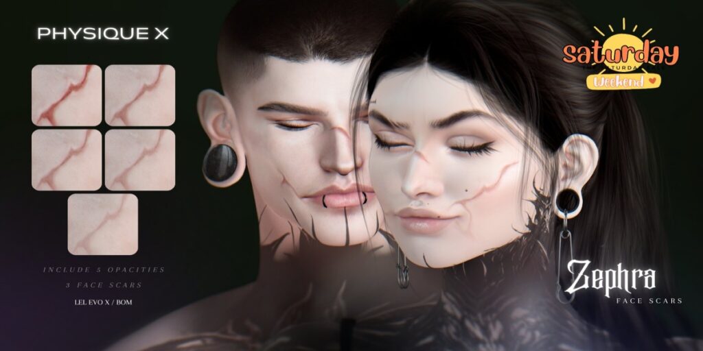 Zeprha Face Scars EvoX	<a href="http://maps.secondlife.com/secondlife/Amazing%20Dreams/183/237/22" target="_blank">Teleport</a>