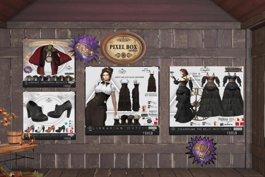 Steampunk Librarian Outfit - Ebody/Legacy/MaitreyaX/Nhumana/Reborn/Slink/Tonic+mods, L$150