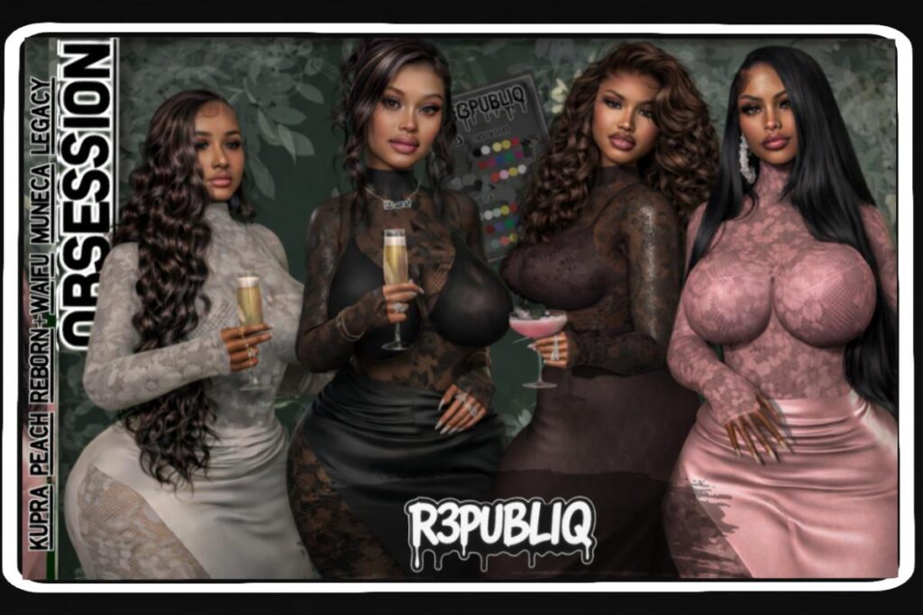 Obsession Dress - Inithium/Legacy/Peach/Reborn/Yentements/+mods, L$500 each/l$1499 FP