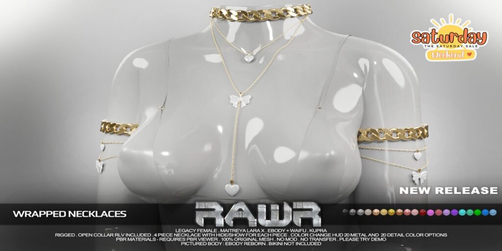 Wrapped Necklaces - Inithium/Legacy/MaitreyaX/Reborn/+mods	&lt;a href=&quot;http://maps.secondlife.com/secondlife/RAWR/62/141/21&quot; target=&quot;_blank&quot;&gt;Teleport&lt;/a&gt;