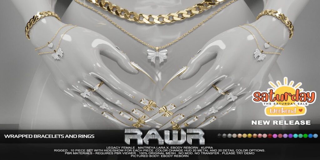 Wrapped Bracelets &amp; Rings - Inithium/Legacy/MaitreyaX/Reborn/+mods	&lt;a href=&quot;http://maps.secondlife.com/secondlife/RAWR/62/141/21&quot; target=&quot;_blank&quot;&gt;Teleport&lt;/a&gt;