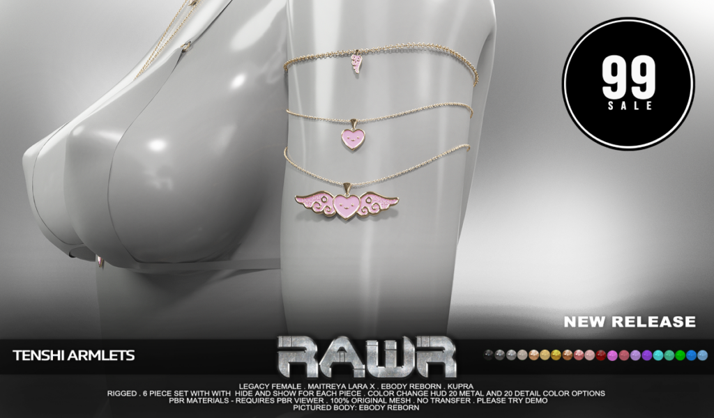 Tenshi Armlets - Inithium/Legacy/MaitreyaX/Reborn	&lt;a href=&quot;http://maps.secondlife.com/secondlife/RAWR/62/141/21&quot; target=&quot;_blank&quot;&gt;Teleport&lt;/a&gt;