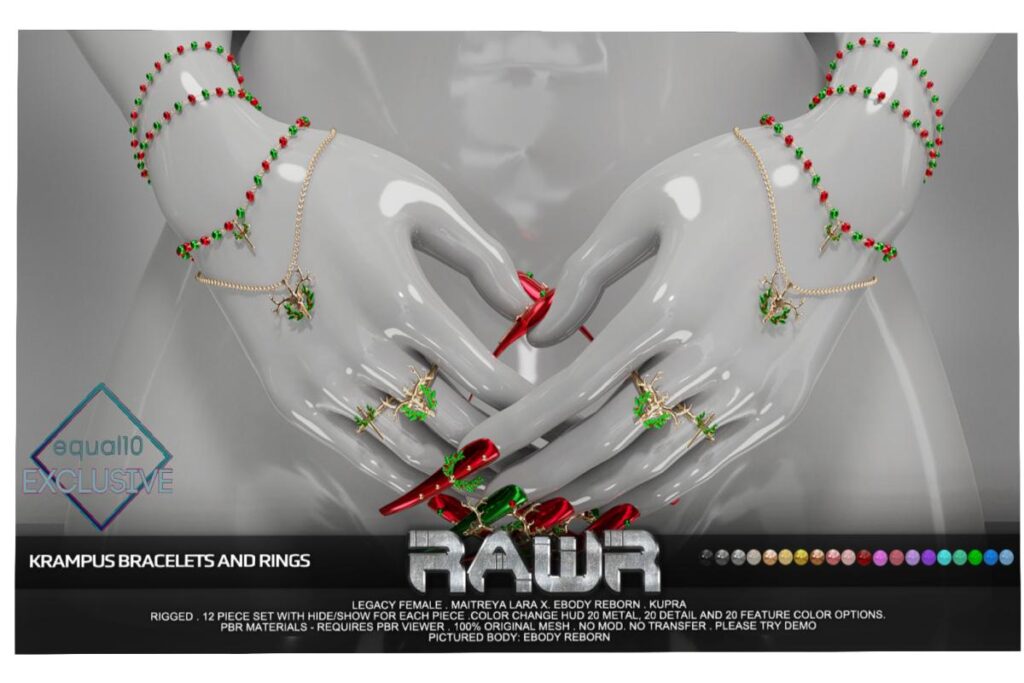 Krampus Rings &amp; Bracelets - Inithium/Legacy/MaitreyaX/Reborn/+mods, L$315
