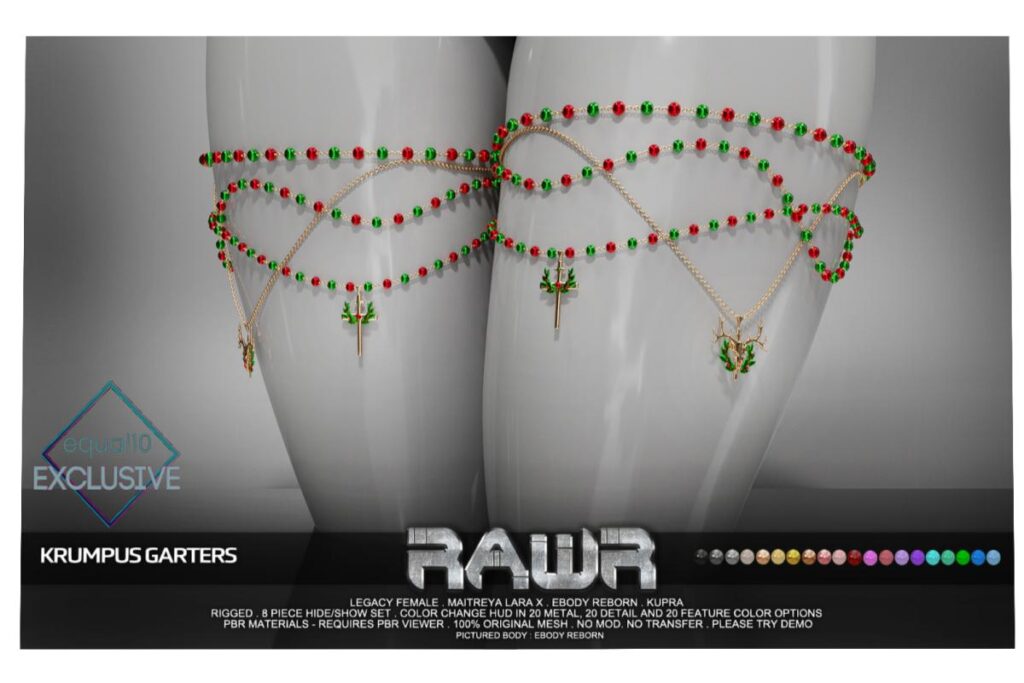 Krampus Garters - Inithium/Legacy/MaitreyaX/Reborn/+mods, L$315