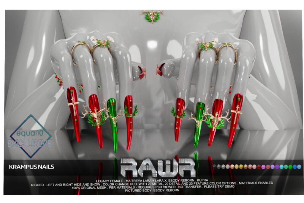 Krampus Nails - Inithium/Legacy/MaitreyaX/Reborn/+mods, L$315