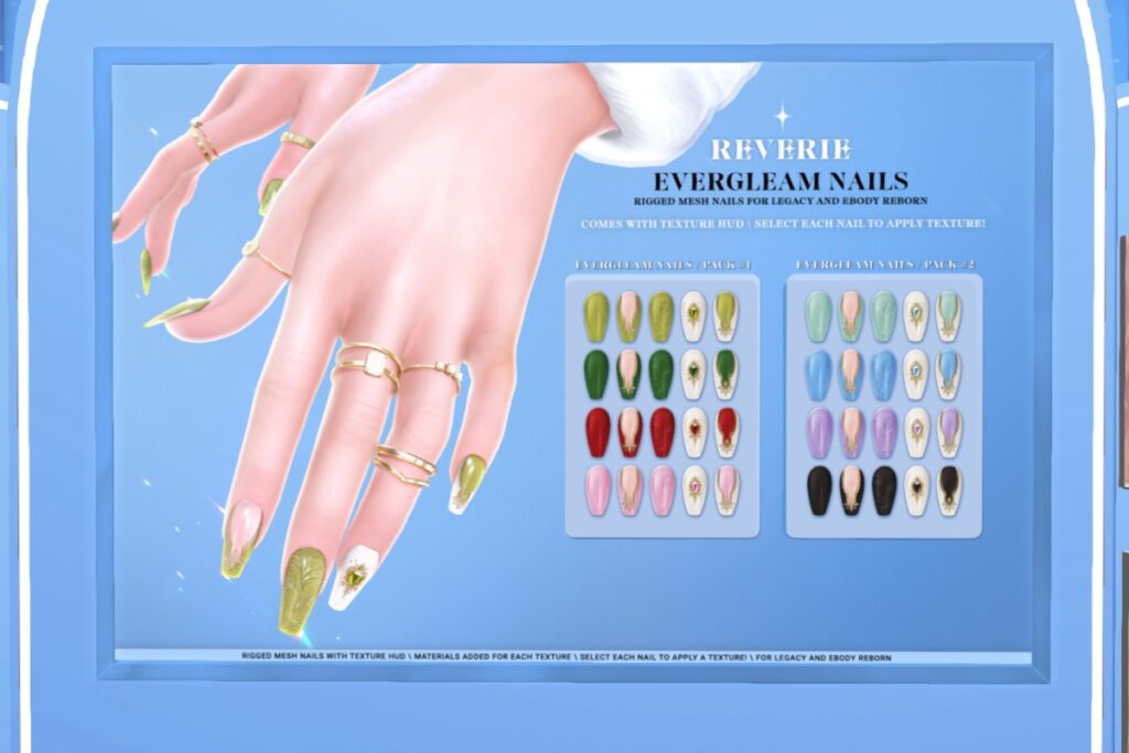Evergleam Nails - Legacy/Reborn, L$250 each/L$500 FP