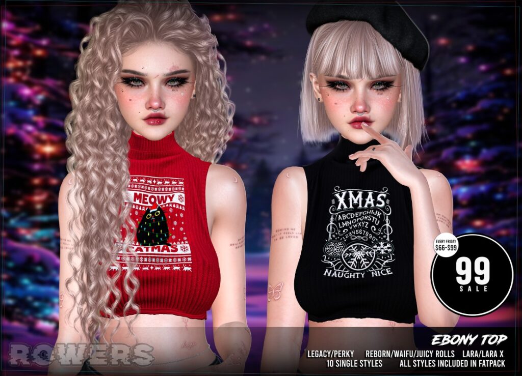 Ebony Top - Legacy/Maitreya/Reborn/+mods	&lt;a href=&quot;http://maps.secondlife.com/secondlife/Rosehaven/196/127/2501&quot; target=&quot;_blank&quot;&gt;Teleport&lt;/a&gt;
