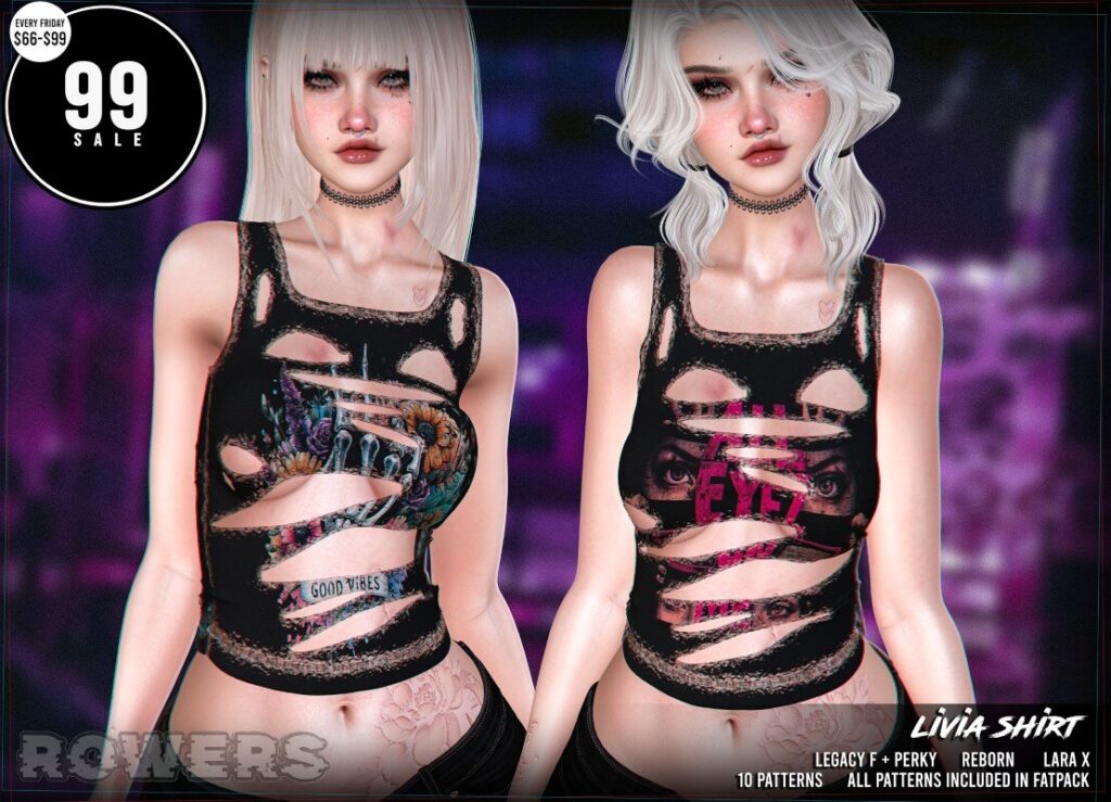 Livia Shirt - Legacy/MaitreyaX/Reborn/+mods	<a href="http://maps.secondlife.com/secondlife/Rosehaven/196/127/2501" target="_blank">Teleport</a>