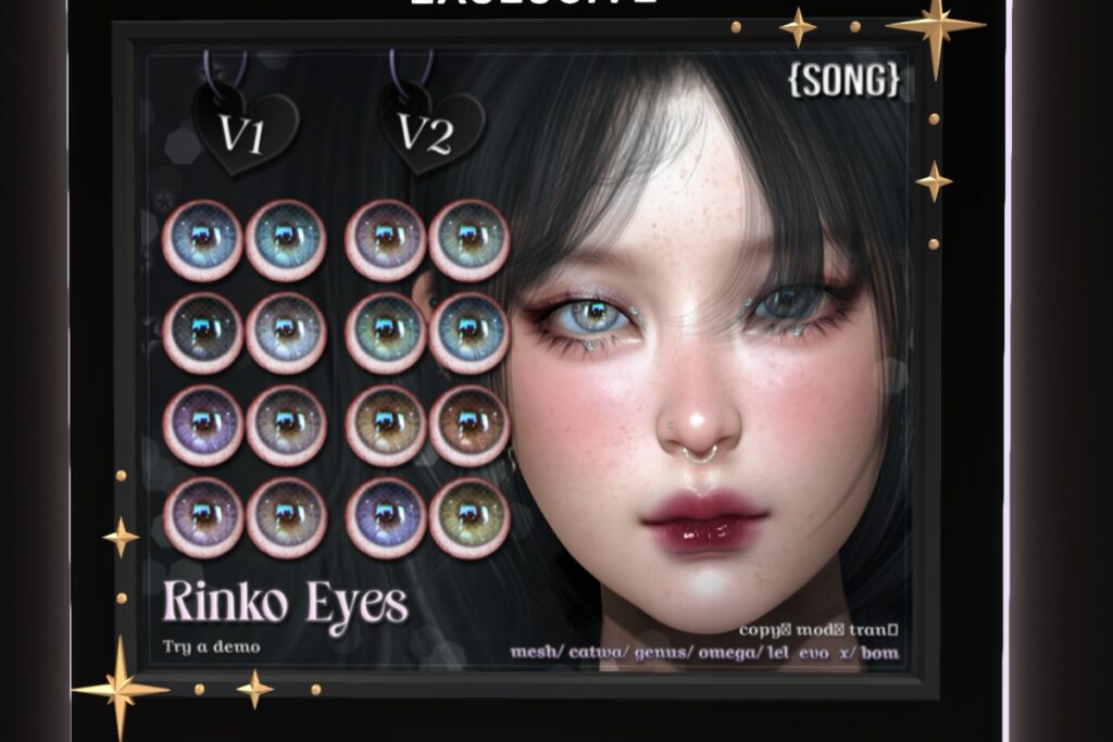 Rinko Eyes - BOM/Catwa/EvoX/Genus/Mesh/Omega, L$550 each/L$935 FP