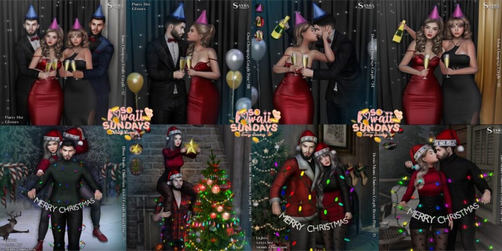 Christmas Party Couples &amp; Group Poses	&lt;a href=&quot;http://maps.secondlife.com/secondlife/District%20Blue/210/106/3006&quot; target=&quot;_blank&quot;&gt;Teleport&lt;/a&gt;