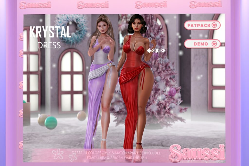 Krystal Dress - Legacy/MaitreyaX/Reborn/+mods, L$310 each/L$1210 each FP