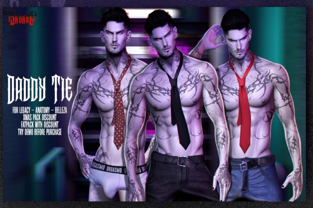 Daddy Tie - Anatomy/Jake/Legacy, L$250 each/L$1500 FP