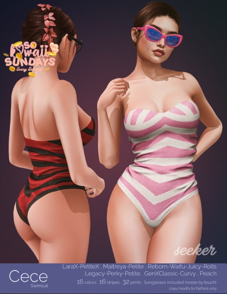 Cece Swimsuit - GenX/Legacy/Maitreya/Peach/Reborn/+mods	&lt;a href=&quot;http://maps.secondlife.com/secondlife/Taejin/198/93/2003&quot; target=&quot;_blank&quot;&gt;Teleport&lt;/a&gt;