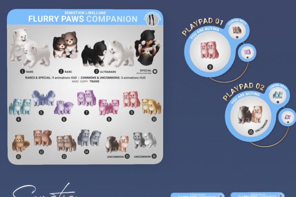 Fluffy Paws, L$88 per pull