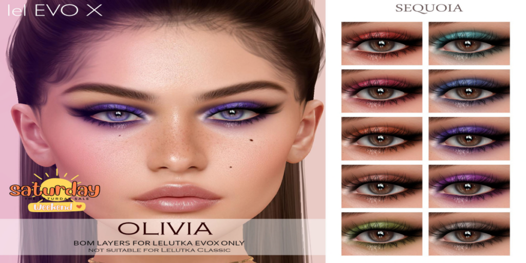 Olivia Eyeshadow - EvoX	&lt;a href=&quot;http://maps.secondlife.com/secondlife/Schatz/36/149/1037&quot; target=&quot;_blank&quot;&gt;Teleport&lt;/a&gt;
