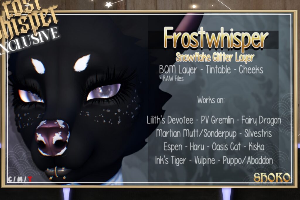 Frostwhisper Glitter Cosmetics - see ad for fits, L$199 FP
