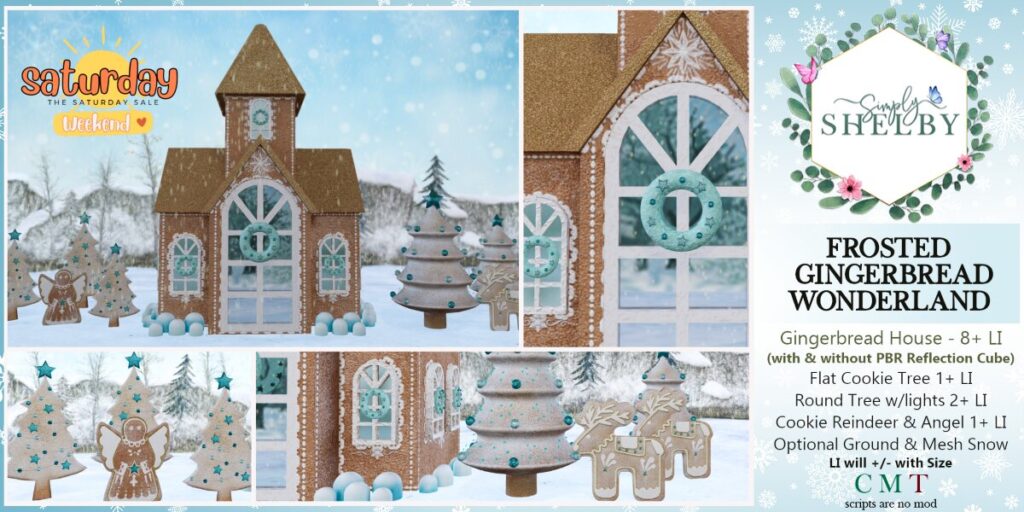 Frosted Gingerbread Wonderland Decor Set	&lt;a href=&quot;http://maps.secondlife.com/secondlife/Starry%20Sky/229/102/23&quot; target=&quot;_blank&quot;&gt;Teleport&lt;/a&gt;