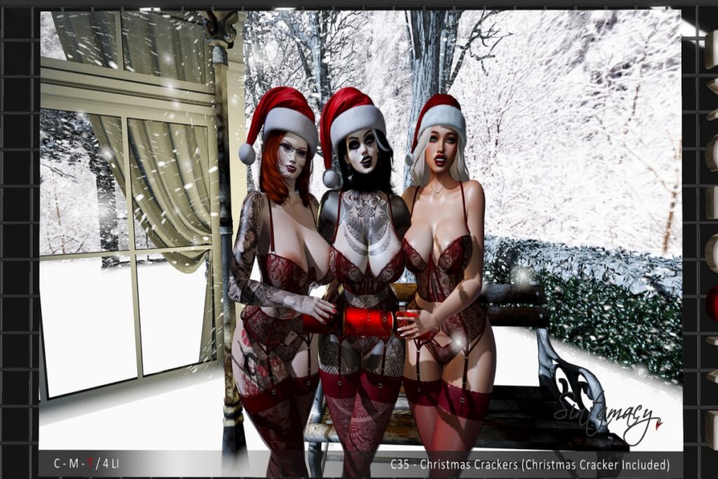 C35 Christmas Crackers Group Pose with Prop, L$275