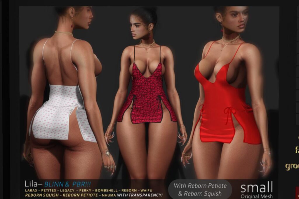 Lila Dress - Legacy/MaitreyaX/Nhumana/Reborn/+mods, L$699 each/L$1999 FP