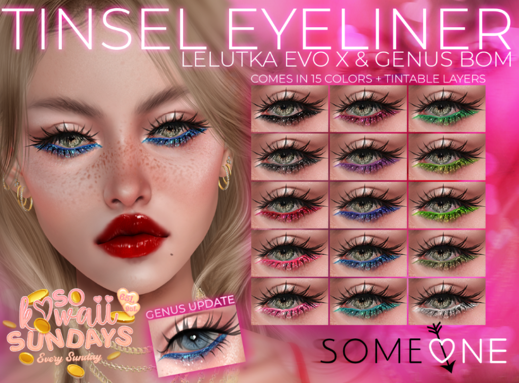 Tinsel Eyeliner - EvoX/Genus	&lt;a href=&quot;http://maps.secondlife.com/secondlife/Darling/183/180/25&quot; target=&quot;_blank&quot;&gt;Teleport&lt;/a&gt;