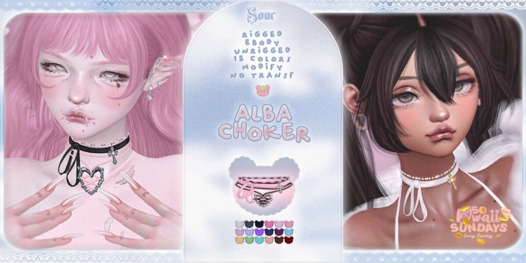 Alba Choker - Reborn/+mods	<a href="http://maps.secondlife.com/secondlife/Tomoeda/176/219/28" target="_blank">Teleport</a>
